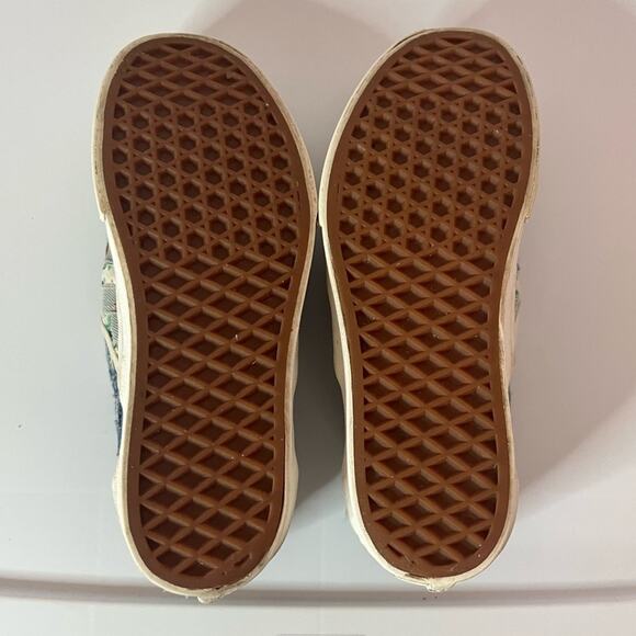 Vans Slip-On Shoes with Denim & Floral Checkerboard Pattern women’s 5.5 unique - Picture 11 of 11
